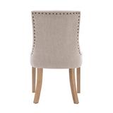 Red Barrel Studio® Set Of 2 Fabric Dining Chairs Leisure Padded Chairs w/ Rubber Wood Legs,Nailed Trim, Beige in Brown | Wayfair