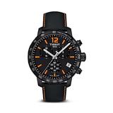 Tissot Quickster Men's Quartz Chronograph Black and Orange Dial Watch, 42mm