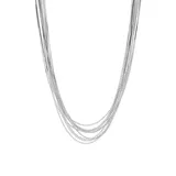 Belk & Co Women's Multi Row Snake Chain and Beads Necklace in Sterling Silver, 18 in
