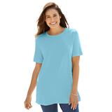 Plus Size Women's Perfect Short-Sleeve Crewneck Tee by Woman Within in Seamist Blue (Size S) Shirt