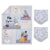 Disney Mickey & Friends 3 Piece Crib Bedding Set Polyester in Gray, Size 52.0 W in | Wayfair 6434740P