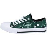 Women's FOCO Green New York Jets Flower Canvas Allover Shoes