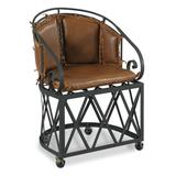 Armchair - Woodbridge Furniture Carpe Diem 23" W Genuine Top Grain Leather Armchair Metal/Genuine Leather in Brown | Wayfair LL703-80-B
