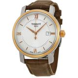 Bridgeport Silver Dial Brown Leather Watch T0974102603800 - Metallic - Tissot Watches