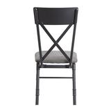 ACME Furniture Edina Side Chair (Set-2) In Grey Fabric & Sandy Finish Upholstered/Metal in Black, Size 36.0 H x 18.0 W x 21.0 D in | Wayfair