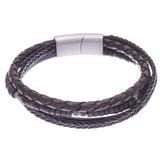 Coffee Shop,'Leather Hematite and Bronzite Cord Bracelet from Thailand'