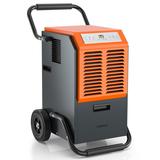 Costway Portable Commercial Dehumidifier with Water Tank and Drainage Pipe-Gray