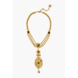 24-karat Gold-plated Crystal, Faux Pearl And Stone Necklace - Metallic - Ben-Amun Necklaces