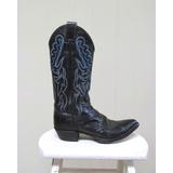 Vintage Cowboy Boots Justin for Billy Martins Black Leather and Lizard Western Boots, Women's Size 5 1/2 B US