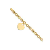 Belk & Co 14K Yellow Gold Heart Charm Hollow Bracelet