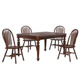 "Andrews 5 Piece 76"" Rectangular Extendable Dining Set, Butterfly Leaf Table, Chestnut Brown, Seats 8 - Sunset Trading DLU-ADW4276-820-CT5P"