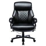 Wade Logan® Arlone Executive Chair w/ 400lbs. Weight Capacity Upholstered/Metal in Black, Size 47.0 H x 24.4 W x 21.3 D in | Wayfair