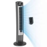 Lasko Wind Curve 42 in. 3-Speed Oscillating Platinum Tower Fan with Fresh Air Ionizer and Remote Control, Grey