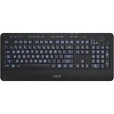 AZIO - KB510W Full-size Wireless Membrane Keyboard for PC - Black