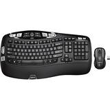Logitech MK550 Optical Wireless Desktop Wave Keyboard and Laser Mouse Combo, Black (920-002555/0264)