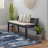 Joss & Main Donner Rattan Cane Entryway Bench Solid + Manufactured Wood/Polyester/Wood in Black, Size 23.6 H x 52.36 W x 18.75 D in Wayfair