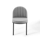 Latitude Run® Isla Channel Tufted Fabric Dining Side Chair Wood/Upholstered in Gray, Size 32.5 H x 19.0 W x 21.0 D in | Wayfair