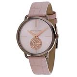 Michael Kors Accessories | Michael Kors Women's Portia Rose Gold Dial Watch Pink Crocodile Strap - Mk2721 | Color: Pink | Size: Os