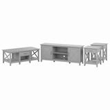 Bush Furniture Key West TV Stand for 70 Inch TV with Coffee Table and End Tables in Cape Cod Gray - Bush Furniture KWS069CG