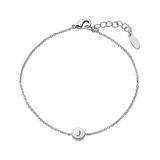 Limoges Jewelry Girls' Necklaces Silver - Silvertone Dainty Circle Initial Station Bracelet