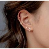 sterling Silver Criss Cross Ear Cuff For Women - Charming Zircon Clip On Earrings in Silver, Black, Gold & Rose Fake Piercing