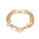 Simply Vera Vera Wang Gold Tone Heart Flex Bracelet, Women's