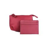 Julia Buxton Women's Pleated Coin Pouch, Red