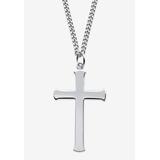 Men's Big & Tall Men'S Sterling Silver Cross Cross Pendant (29Mm) With 24 Inch Chain by PalmBeach Jewelry in White