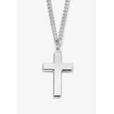 Men's Big & Tall Men'S Sterling Silver Cross Pendant (17Mm) With 24 Inch Chain by PalmBeach Jewelry in Silver