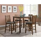 Red Barrel Studio® Joeri 4 - Person Counter Height Dining Set Wood/Upholstered Chairs in Brown, Size 36.0 H in | Wayfair
