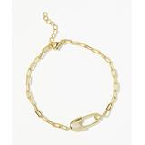 Yalita D. Designs Women's Bracelets Assorted - Cubic Zirconia & 14k Gold Vermeil Safety Pin Link Chain Bracelet