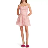 Betsey Johnson Women's Sleeveless Sweetheart Neck Floral Tiered Dress, Pink