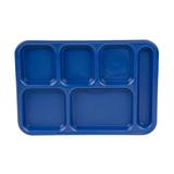 Cambro PS1014186 Plastic Rectangular Tray w/ (6) Compartments, 10" x 14 1/2", Navy Blue