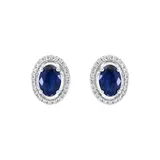 Effy® 14K White Gold Diamond And Natural Sapphire Earrings