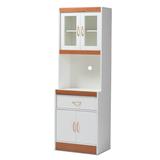 Laurana Kitchen Cabinet And Hutch Furniture by Baxton Studio in White Cherry Brown