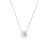 Swarovski Sparkling Dance Blue Crystal Rhodium Plated Necklace 5279425