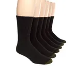 Gold Toe® Men's Big & Tall Cotton Crew 6 Pack Athletic Socks, Black, 16.5 31