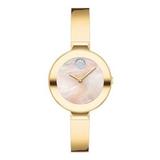 Movado Bold Yellow Gold Mother of Pearl Women's Watch 3600627 3600627