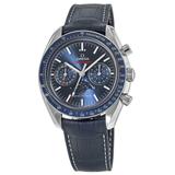 Omega Speedmaster Moonphase Co-Axial Master Chronometer Chronograph Blue Dial Leather Strap Men's Watch 304.33.44.52.03.001 304.33.44.52.03.001