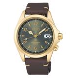 Seiko Prospex Alpinist Automatic Green Dial Brown Leather Strap Mens Watch SPB210J1