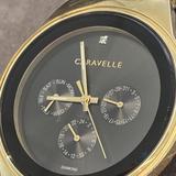 Caravelle Men's Multfunction Diamond Gold Stainless Steel Watch 44d102