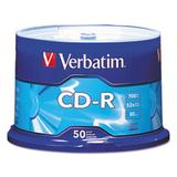 CD-R Discs, 700MB/80min, 52x, Spindle, Silver, 50/Pack