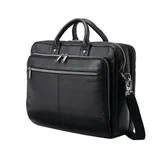 Samsonite Classic Leather 16" Messenger Bag In Black