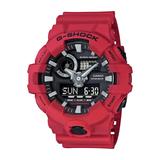 Men's Casio G-Shock Classic Red Strap Watch with Black Dial (Model: GA700-4A)
