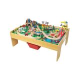 KidKraft Toy Construction Workbenches - Adventure Town Railway Train Set & Table