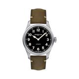 1858 Stainless Steel & Leather Strap Automatic Watch