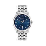 Bulova Men's Stainless Steel Blue Dial Bracelet Watch