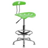 Flash Furniture Apple Green Contemporary Adjustable Height Swivel Plastic Drafting Chair | 812581012309