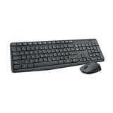 Logitech� MK235 Wireless Straight Full-Size Keyboard & Ambidextrous Optical Mouse, Black
