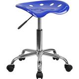 Flash Furniture Desk Stool - Backless - Plastic - Blue
